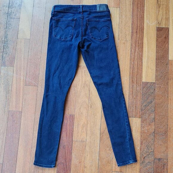 Levi's 711 Ripped Skinny Dark Wash Jeans Size 27 - Picture 12 of 16